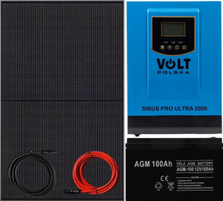 Solárny panel sada 2000W AGM batéria 100AH MPPT