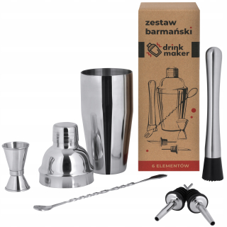 Barmanské príslušenstvo - Shaker 750 ml barmana sada, 6 prvkov
