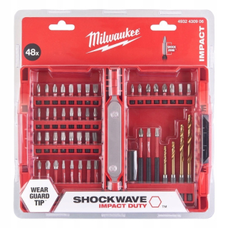 Sada príklepových bitov a vrtákov Milwaukee 48ks.
