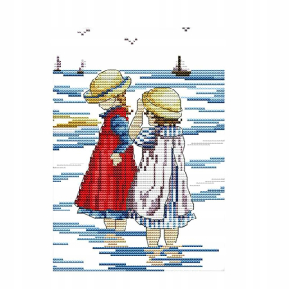 Cross -Eembroidery Set „Sisters 14ct 19 x 27 cm