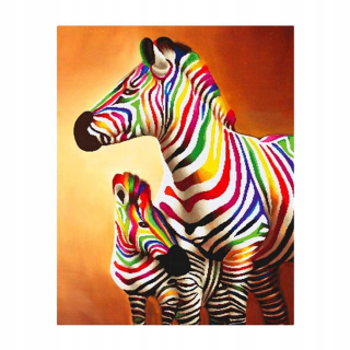 Krížikové vyšívanie Rainbow Zebra