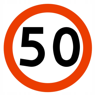 Rýchlostný limit rýchlosti cesty B33 50 km/h