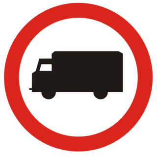 Zákaz na cestách B5 pri vstupe k nákladným automobilom