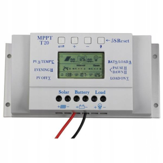 Regulátor solárneho panela LCD 20A 12V/24 V MPPT