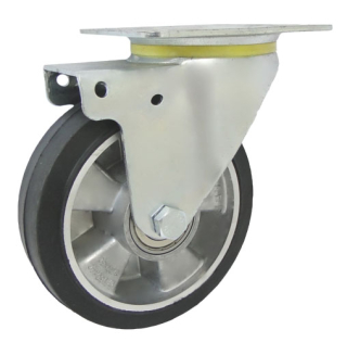 FI 160 Hliník -RUBBER SWIVEL COLLY 300 kg kolesa