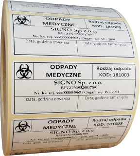 Samolepiace print etikety - Nálepka na označenie lekárskeho odpadu Rýchla tlač
