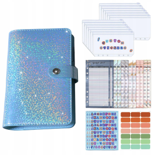 Bankovky notebook A6 PU kožené rozpočet viažu modrá modrá