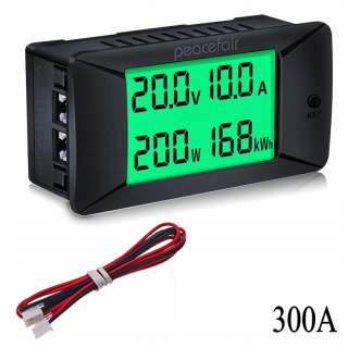 Napätie Prúd Power Meter Wattmeter 300A 300V DC