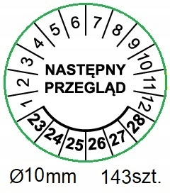 Nálepky s dátumom nasledujúcej recenzie Ø10 mm 143 ks